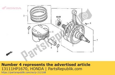 Pin, piston 13111HP1670 Honda