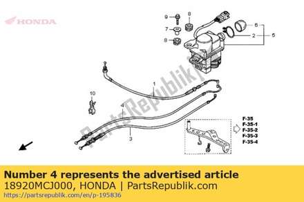 Cable comp. b, ex. valve 18920MCJ000 Honda