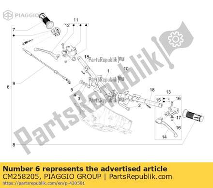 Throttle control sleeve assembly CM258205 Piaggio Group