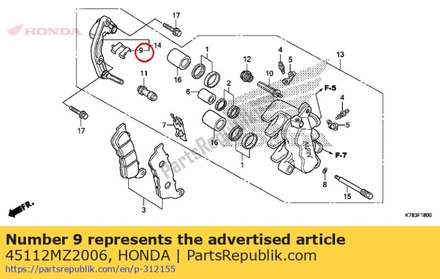 Houder, beugel 45112MZ2006 Honda
