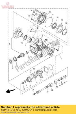 Rear axle gear case assy 5KM461011200 Yamaha