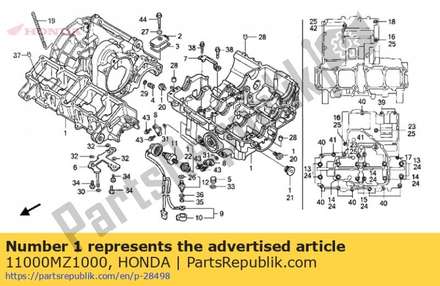Crank case set 11000MZ1000 Honda