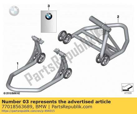 Rider's manual, auxiliary stand 77018563689 BMW