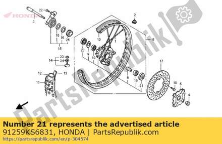 Dust seal, 24x37x7 (nok) 91259KS6831 Honda