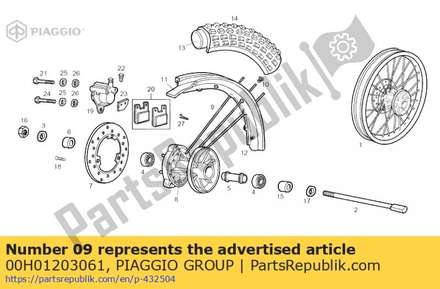 Wheel arm. 00H01203061 Piaggio Group