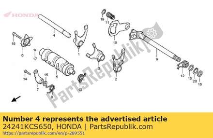 Shaft, gearshift fork guide 24241KCS650 Honda