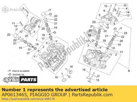 Front cylinder head cpl. AP0613465 Piaggio Group