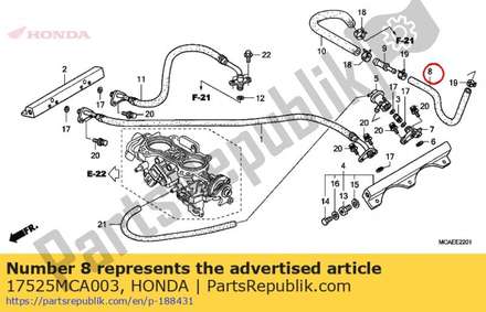 Hose, fuel return 17525MCA003 Honda