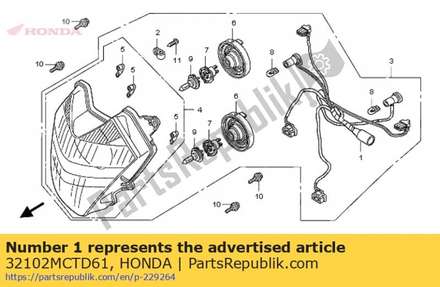 Sub cord,h/l&w/l& 32102MCTD61 Honda