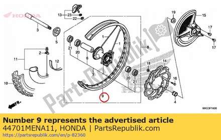 Rim, fr. wheel (21x1.60) 44701MENA11 Honda