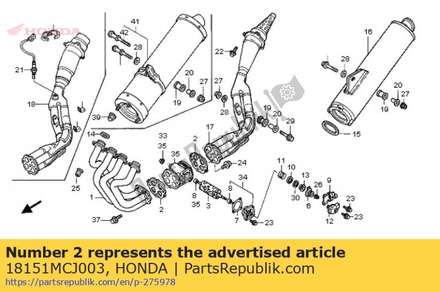 Gasket, ex. valve 18151MCJ003 Honda
