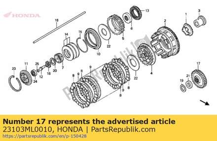 Gear,primary driv 23103ML0010 Honda