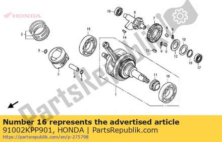 Bearing, l. radial ball 91002KPP901 Honda