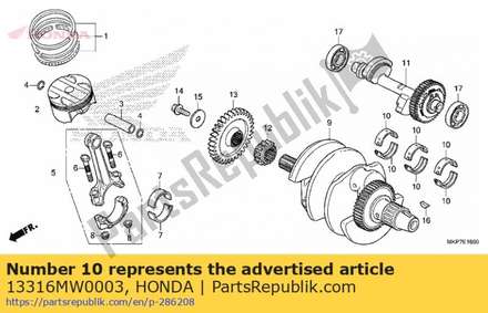 Bearing d, crankshaft (ye 13316MW0003 Honda