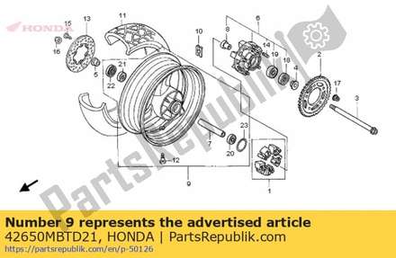 Wheel sub assy., rr. 42650MBTD21 Honda