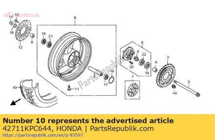 Tire, rr. (130/80-17 m/c 42711KPC644 Honda