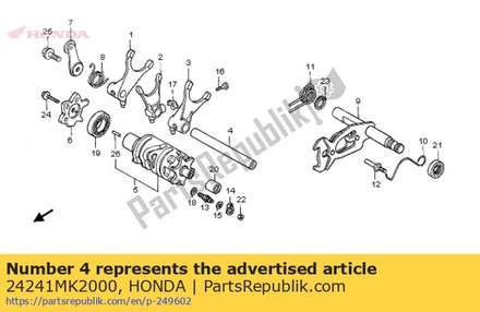 Shaft, gearshift fork guide 24241MK2000 Honda