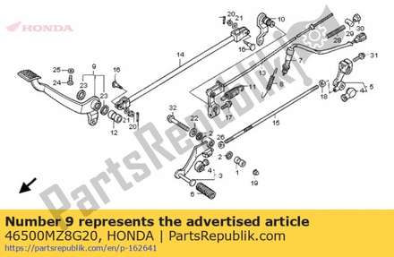 Pedal assy., rr. brake 46500MZ8G20 Honda