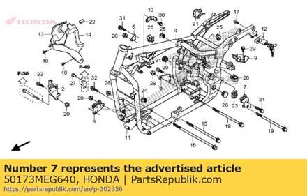 Bracket, l. rr. upper engine hanger 50173MEG640 Honda