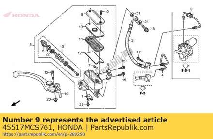 Holder, master cylinder 45517MCS761 Honda
