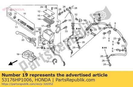 Cover, r. handle lever 53176HP1006 Honda