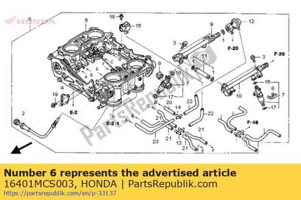 Throttle body assy. 16401MCS003 Honda