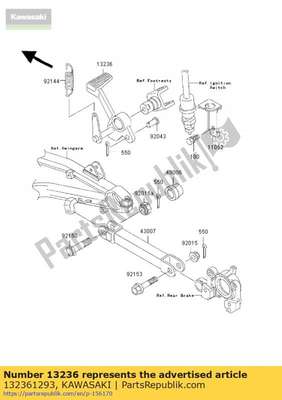 Lever-comp,pedal zr1100-c1 132361293 Kawasaki