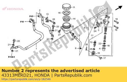 Hose comp. b, rr. brake 43313MERD21 Honda
