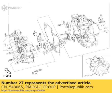 Engine 125 4s/4v 6m e3 "h2o" derbi CM1543065 Piaggio Group