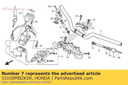 Pipe, steering handle 53100MBZK00 Honda