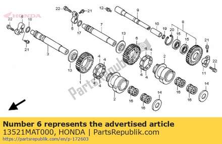 Gear, rr. balancer (30t) 13521MAT000 Honda
