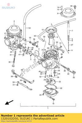 Carburetor,lh. 1320102D50 Suzuki