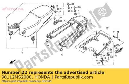 Screw,pan,6x22 90112MS2000 Honda
