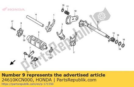 Spindle comp., gearshift 24610KCN000 Honda