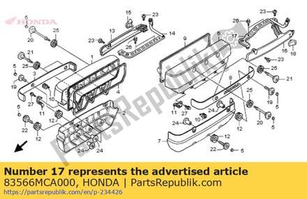 Stay, l. injection cover 83566MCA000 Honda