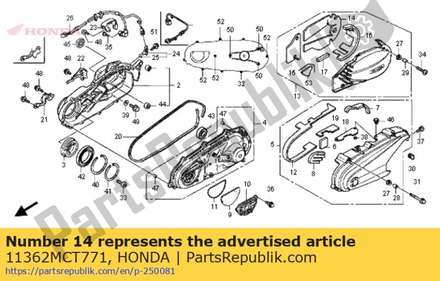 Mat a, l. rr. cover 11362MCT771 Honda