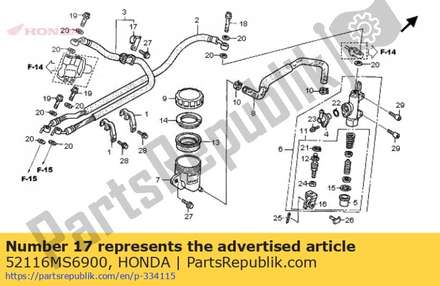 Clamper b, rr. brake hose 52116MS6900 Honda