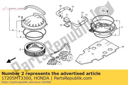 Seal, air cleaner cover 17205MT3300 Honda