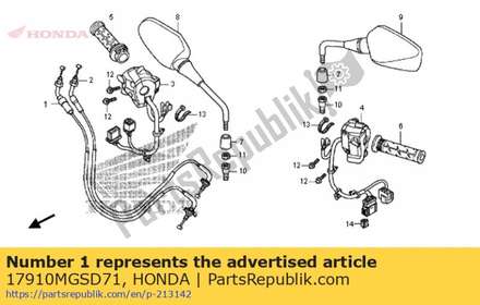 Cable comp. a, throttle 17910MGSD71 Honda