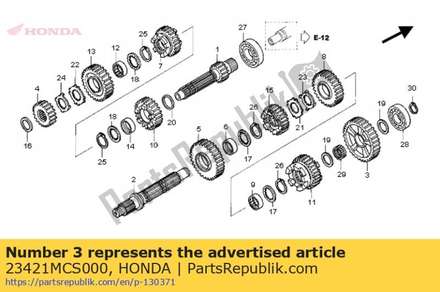 Gear, countershaft first (36t) 23421MCS000 Honda