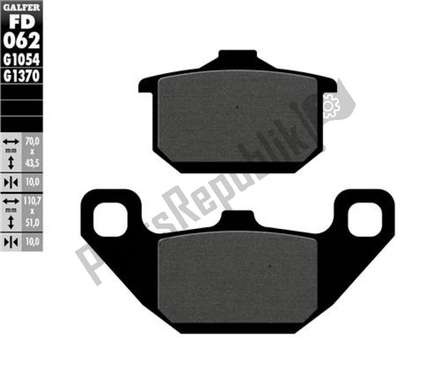 Semi-metallic brake pads FD062G1054 Galfer