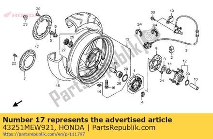 Disk, rr. brake 43251MEW921 Honda
