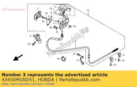 Cable comp., parking brak 43450MGSD51 Honda