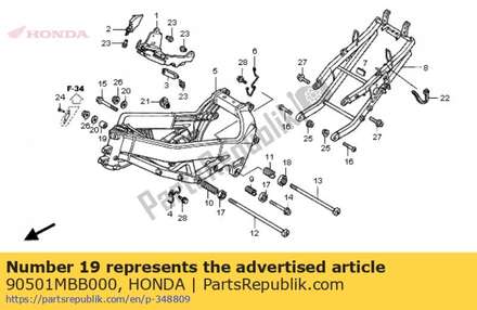 Collar, engine hanger 90501MBB000 Honda