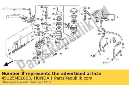 Hose comp., fr. brake 45125MEL003 Honda