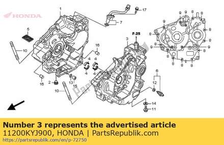 Crank case,comp l 11200KYJ900 Honda