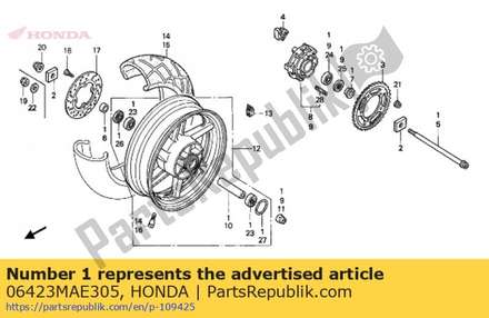 Axle kit, rr. 06423MAE305 Honda