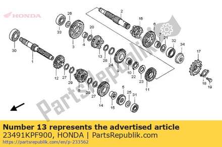 Gear, countershaft fifth(24t) 23491KPF900 Honda