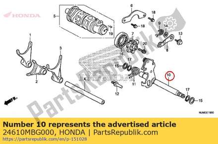 Spindle comp., gearshift 24610MBG000 Honda
