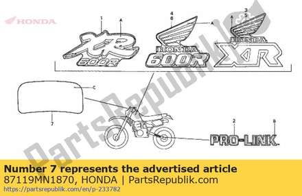 Sheet, headlight case 87119MN1870 Honda